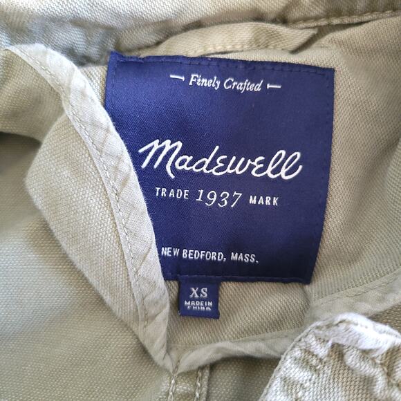 Madewell Outbound Utility Jacket Army Green Button Front Women XS - Picture 14 of 14
